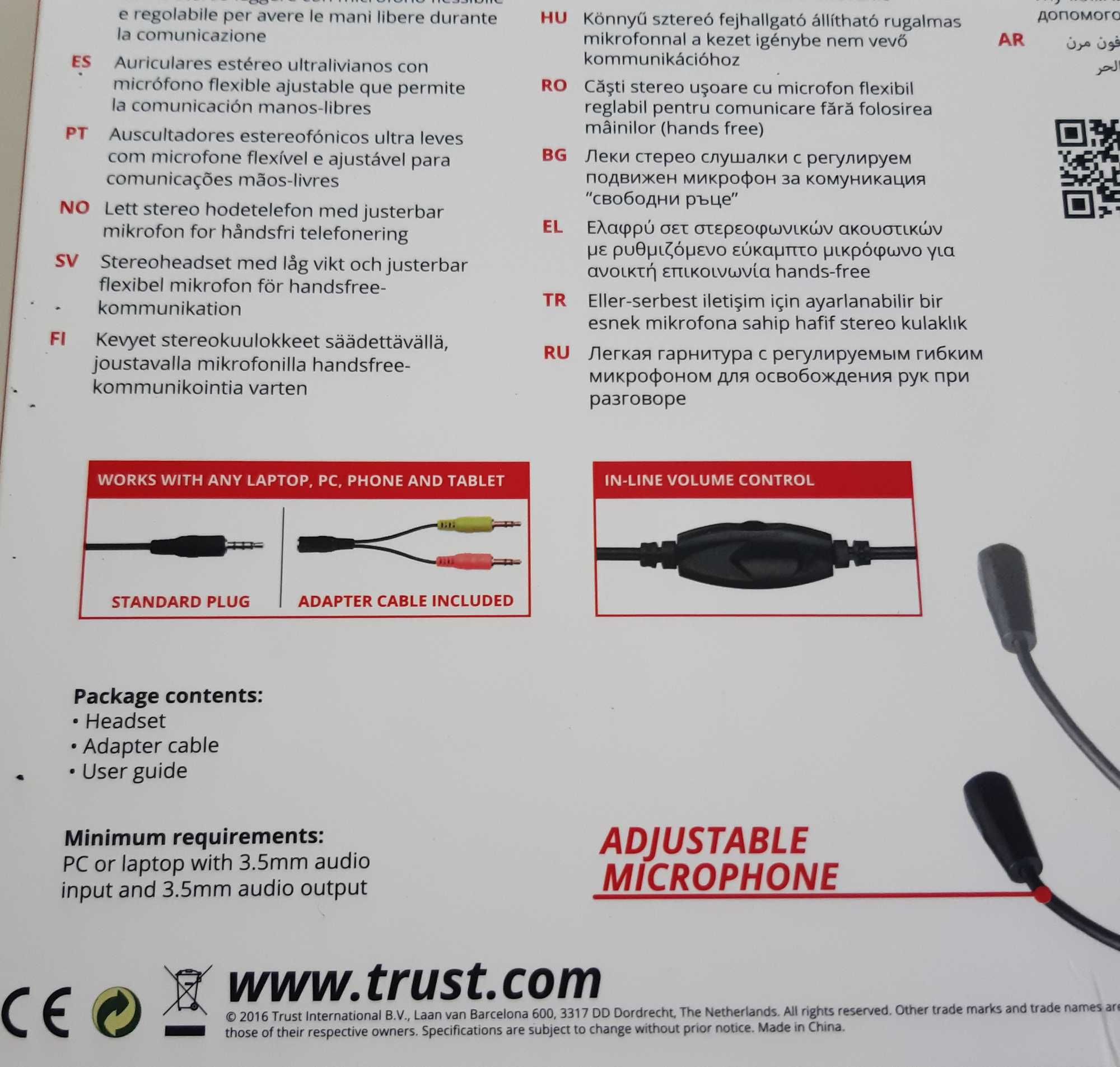 Auscultadores c/ Microfone Trust Primo Chat Headset Funcionais