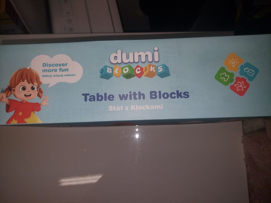 Klocki sylikonowe dumi blocks ze stolikiem Nowe