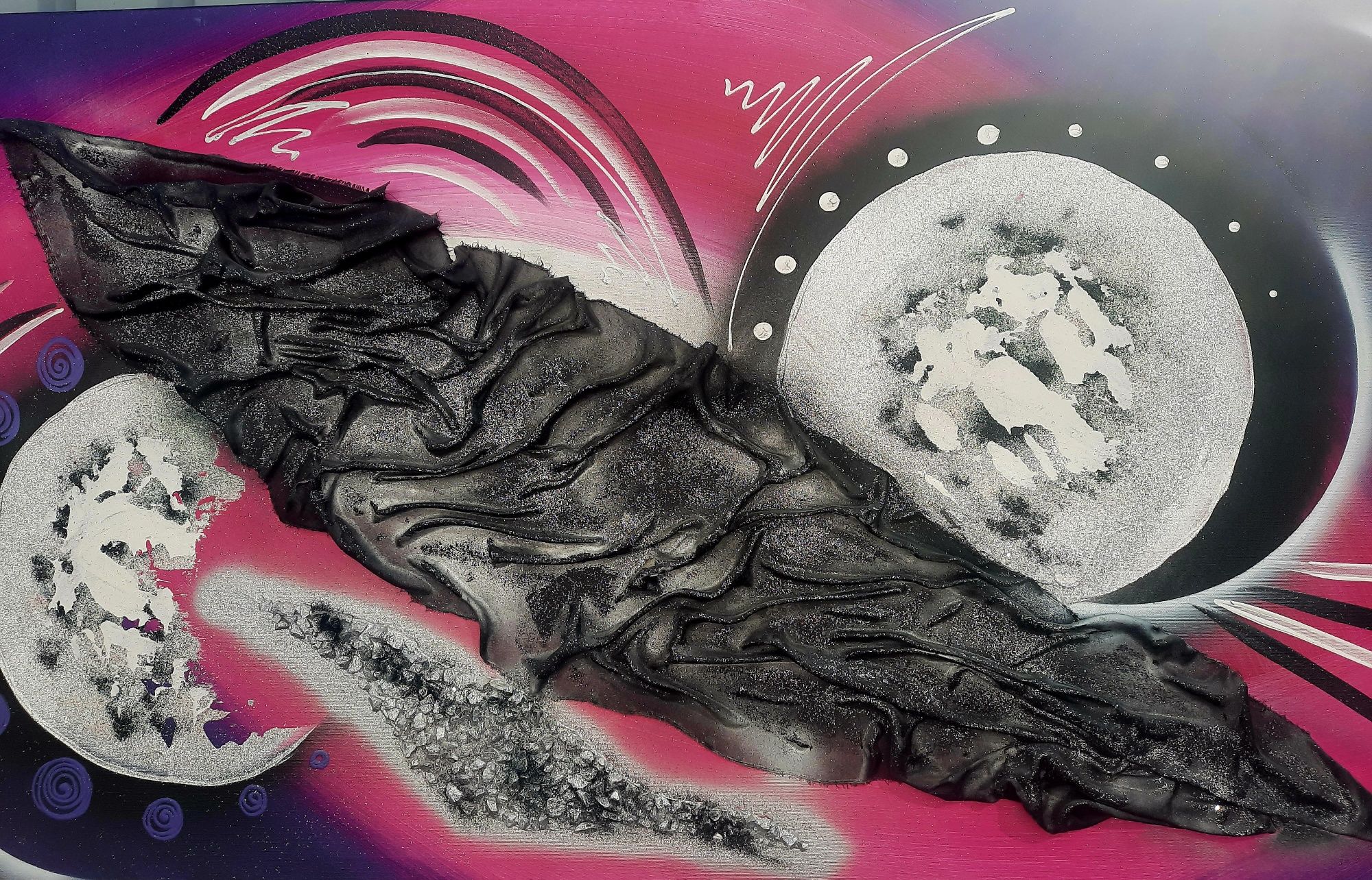 Lindíssima tela "Abstrata Moderna" com textura e brilho, arte original
