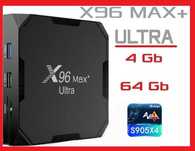 Потужна тв приставка X96 MAX+ ULTRA 4гб 64Гб Android 11 тв бокс S905X4