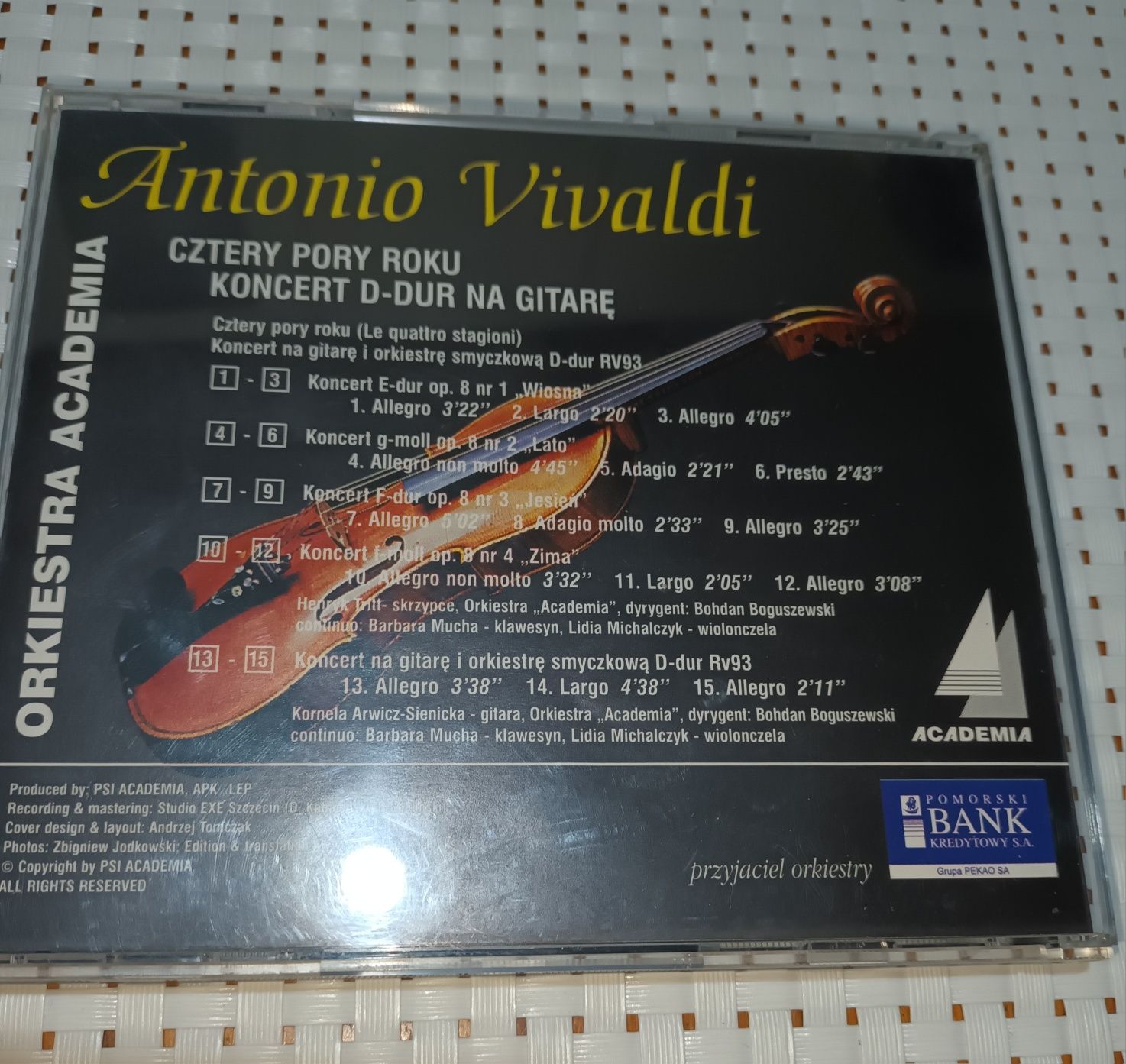 Antonio Vivaldi cztery pory roku koncert d- dur na gitarę  płyta cd