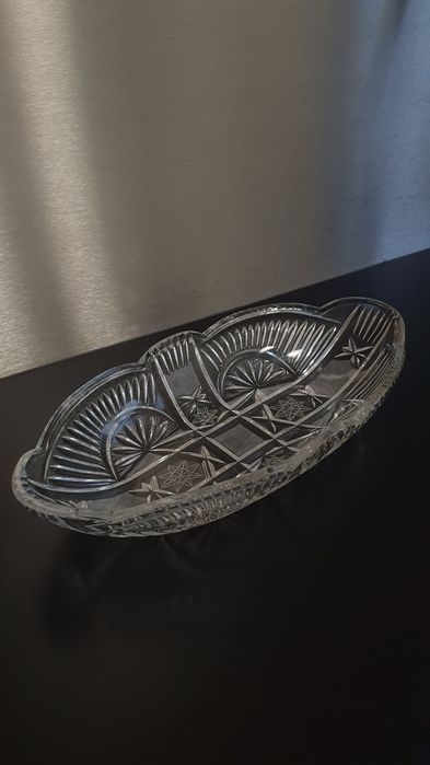 Kryształowa taca na owoce półmisek kryształ szkło szklana