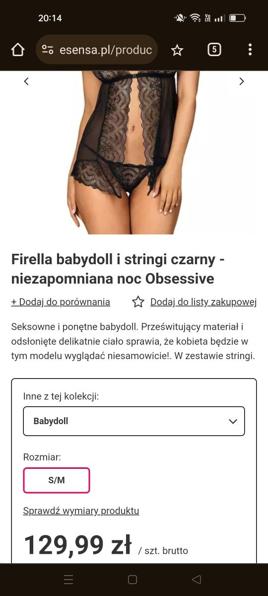 Bielizna Obsessive L