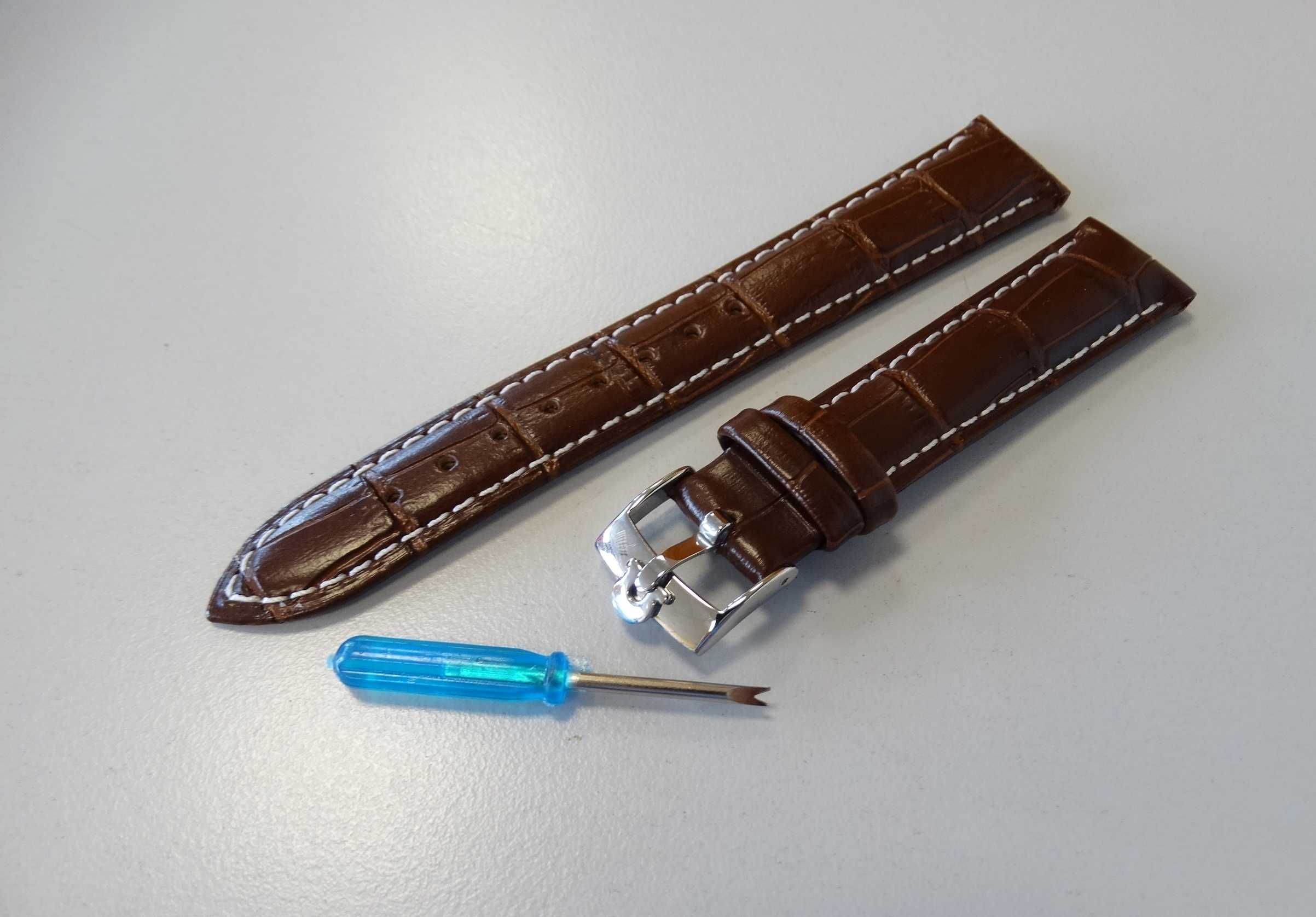 Pasek do zegarka Omega 18mm brązowy