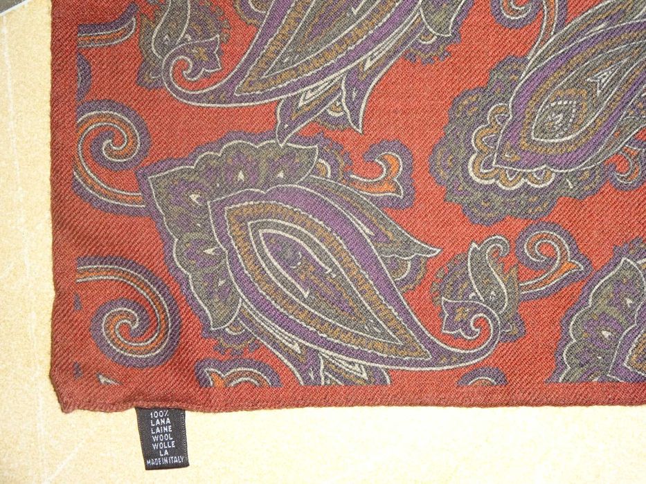 100% WOOL made in Italy wełniana poszetka butonierka wypustka paisley