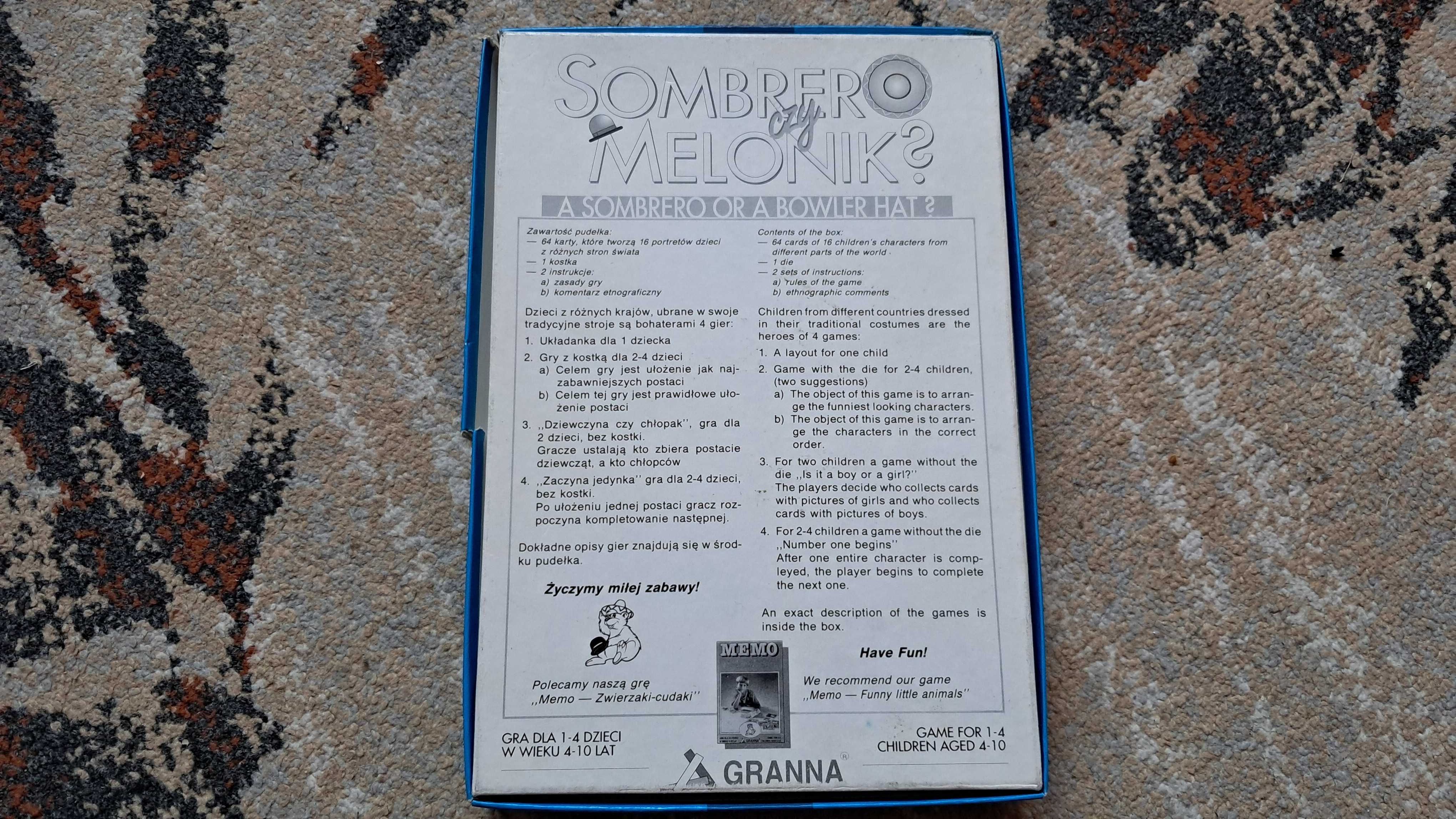 Gra Sombrero czy melonik? Vintage 1992