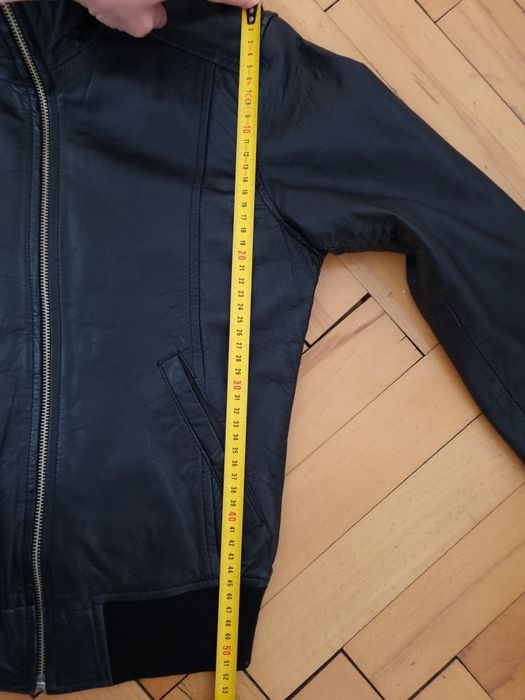 Skórzana kurtka katana wiatrówka skóra jagnięca czarna S