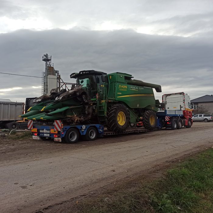 Transport maszyn rolniczych-kombajnów, sieczkarni, maszyn budowlanych