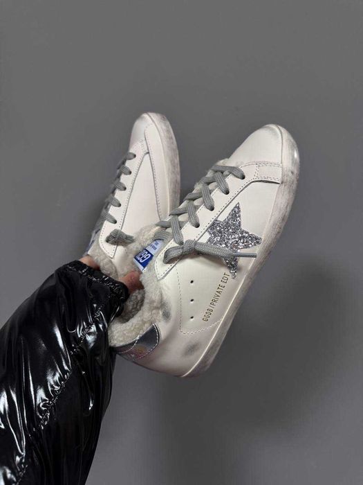 Кросівки зимові Golden Goose Ballstar Silver Star premium з хутром