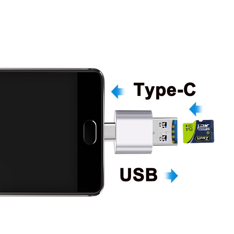 USB 2.0/USB type C card reader для micro SD карт пам'яті (OTG adapter)