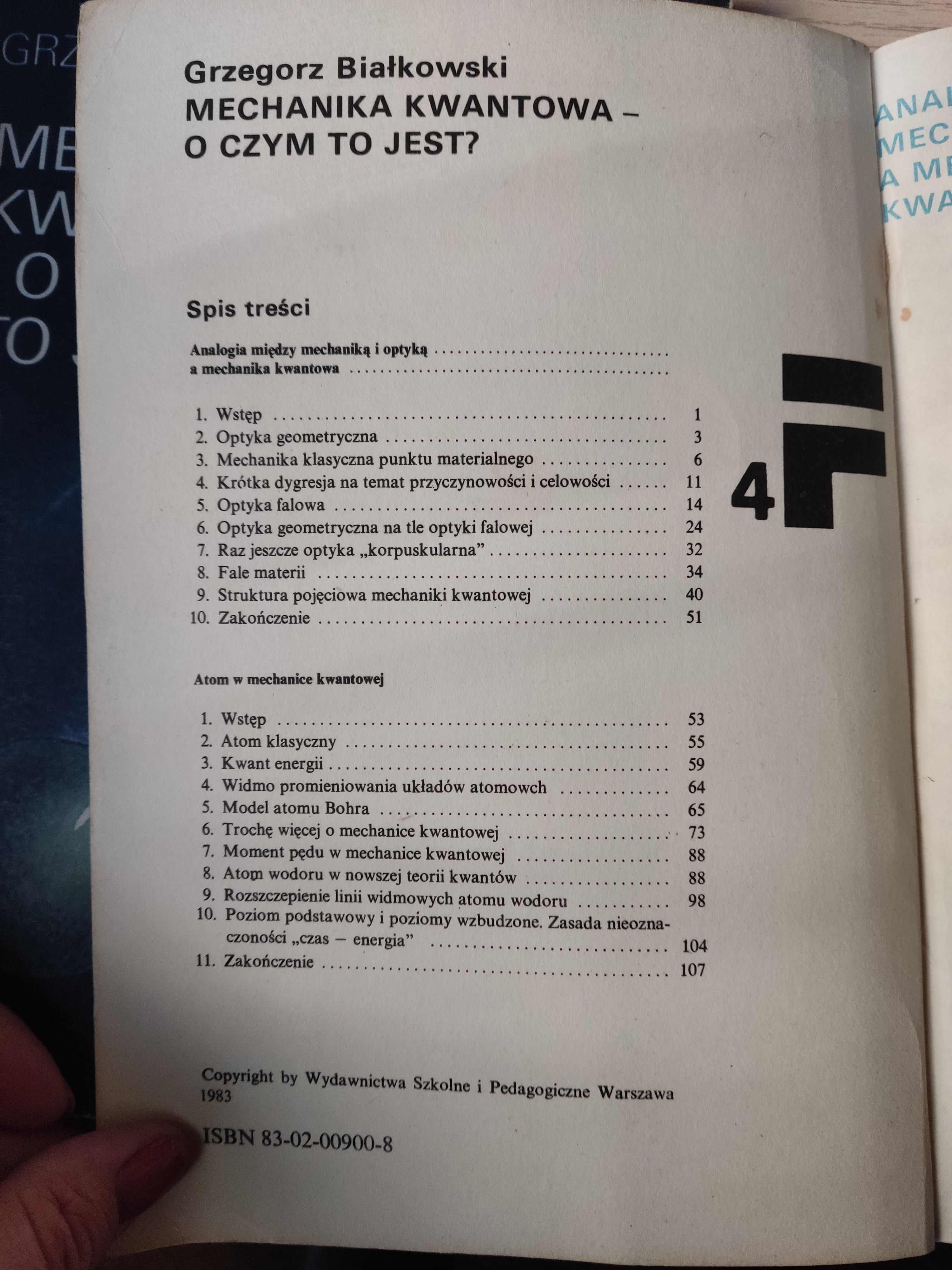 Grzegorz Białkowski Mechanika kwantowa o czym to jest 1983