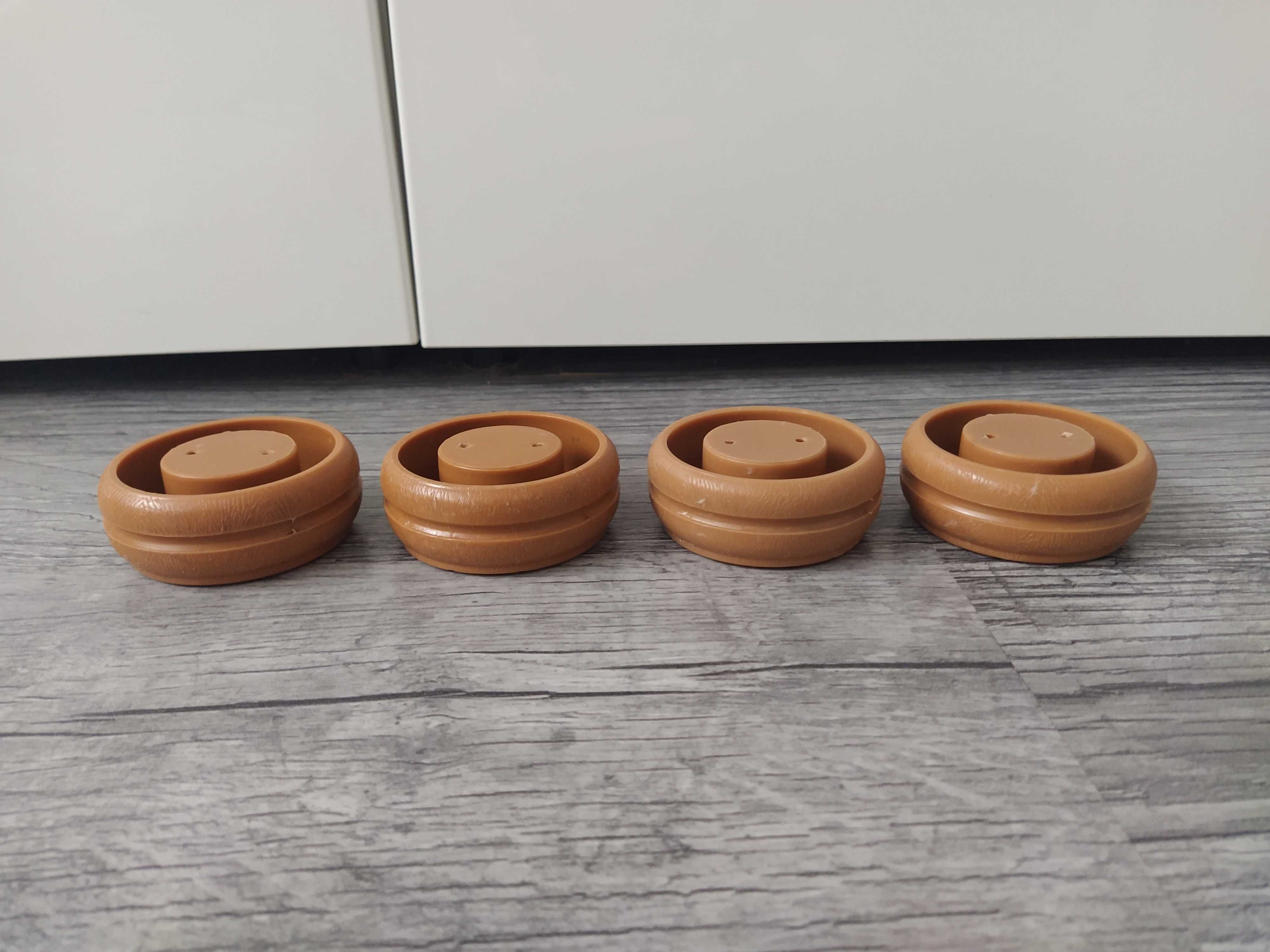 Noga stopka meblowa okrągła plastikowa brązowa x 4szt. 7,5cm 3cm