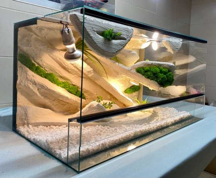 Nowe Terrarium 80x40x40 Gekon Lamparci, Jaszczurka