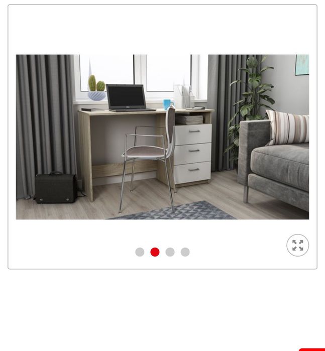 Secretária de escritório branca e Carvalho