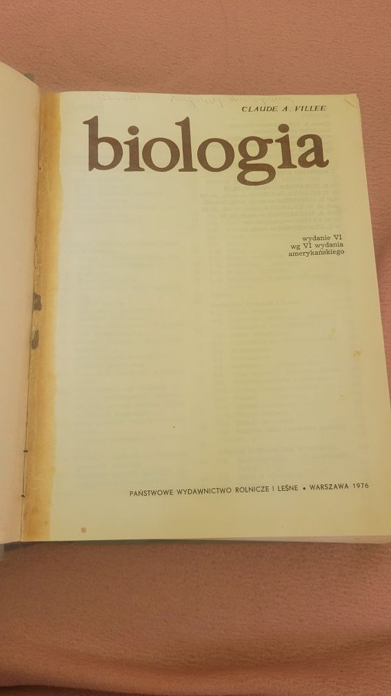 Biologia, Claude E. Villee - podręcznik, 1976