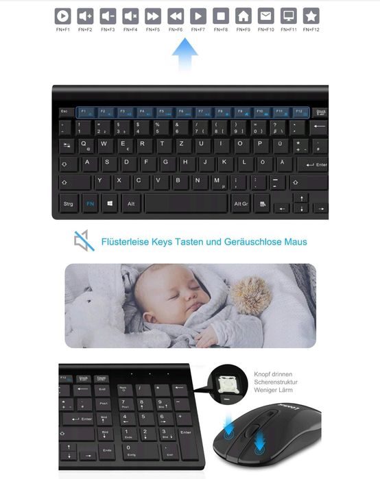 Zestaw bezprzewodowej klawiatury i myszy Leadsal