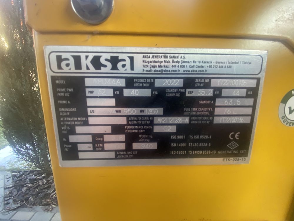генератор AKSA APD 44 A електрогенератор дизельний генератор