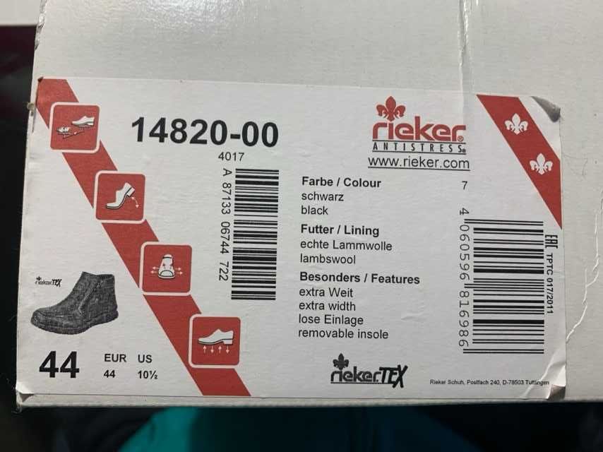 Зимові чоловічі чоботи Rieker екстраповнота