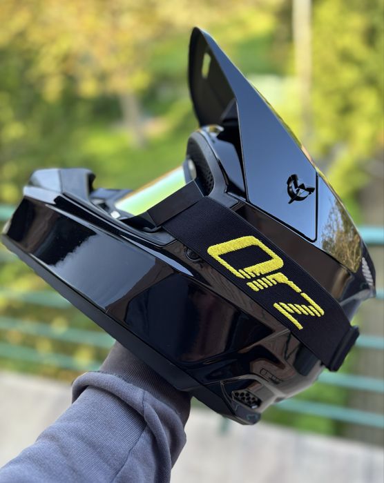 Ендуро кросовий шолом ORZ на мотоцикл, шлем сірий чорний білий