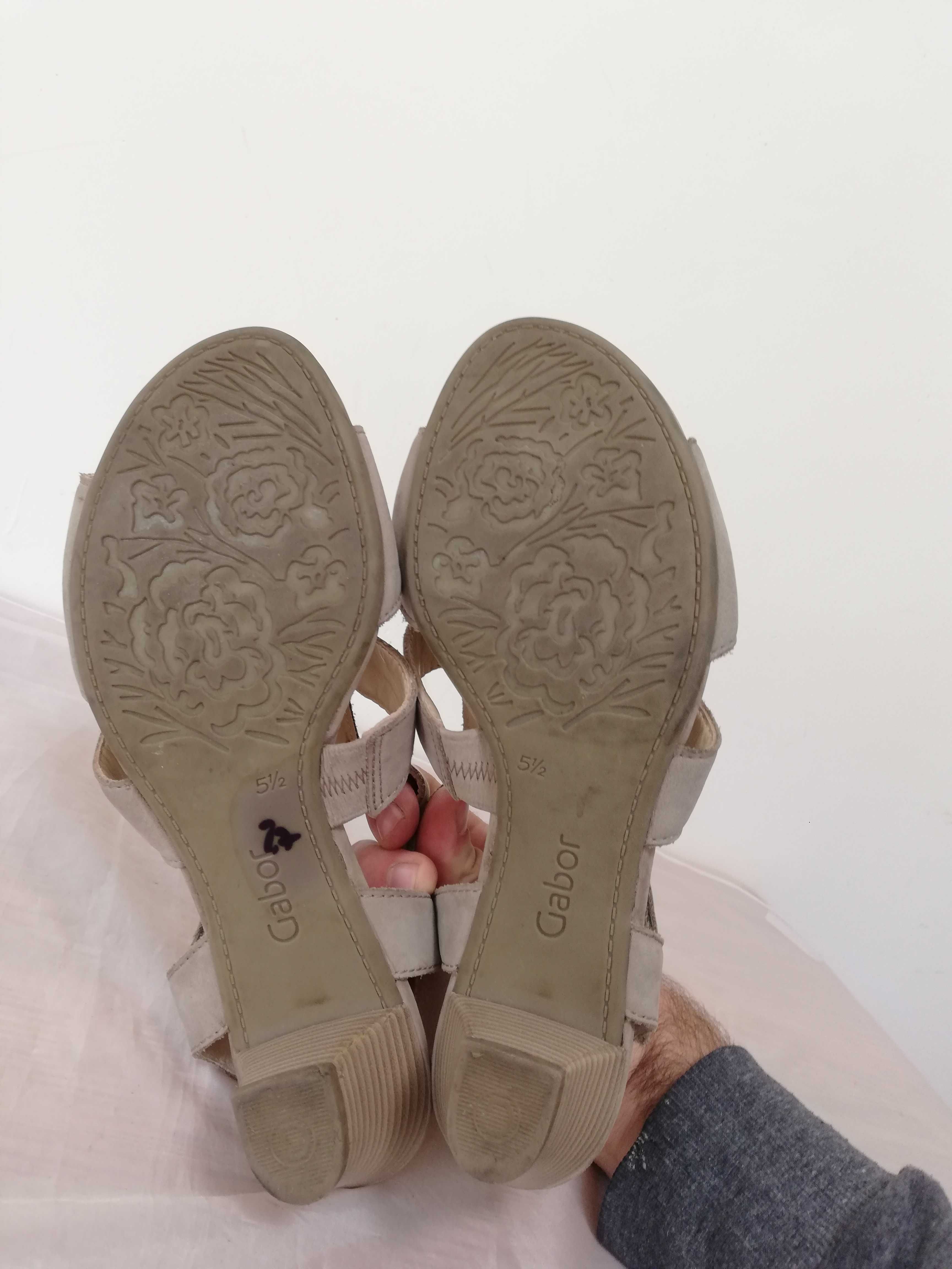 Sandały skórzane Gabor UK 5,5 r. 39 , wkł 25 cm