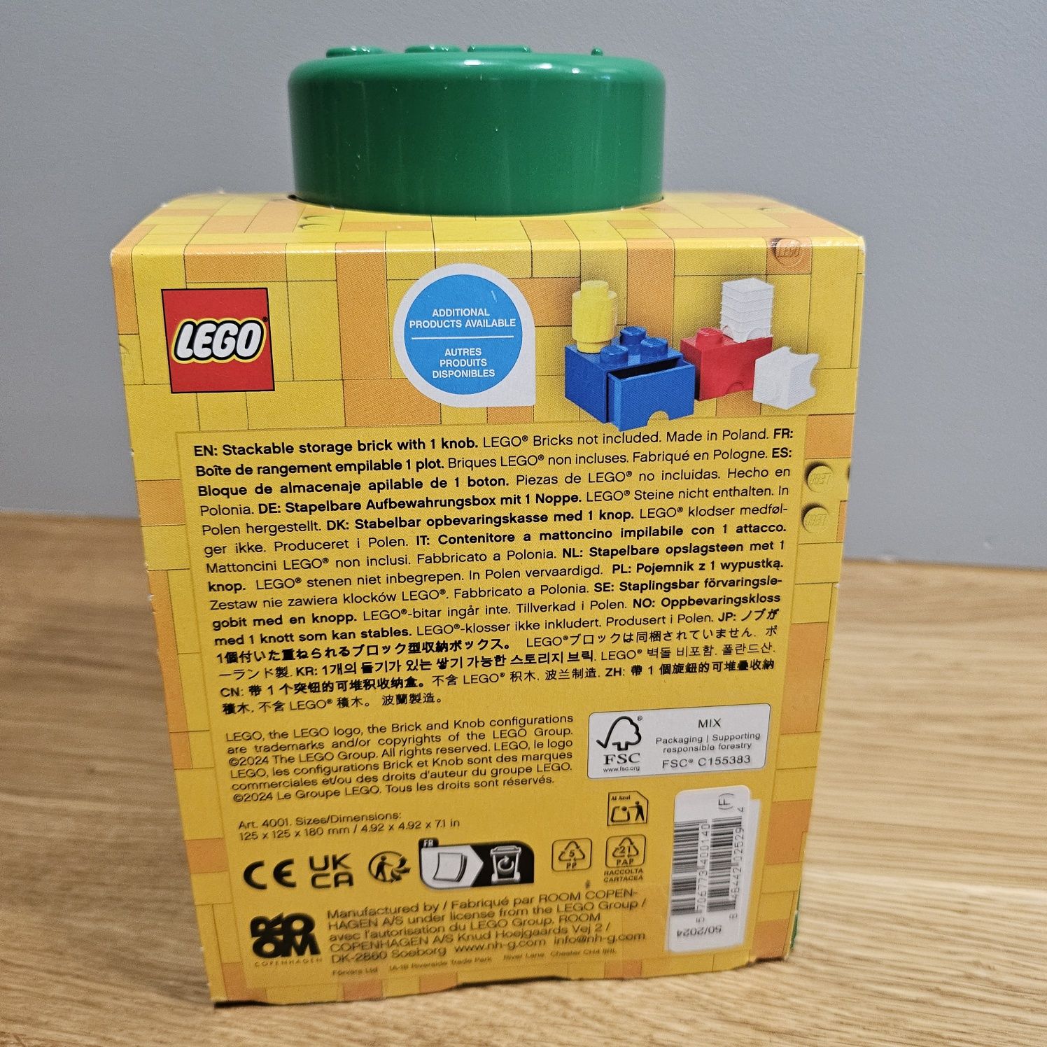 Zielony pojemnik lego
