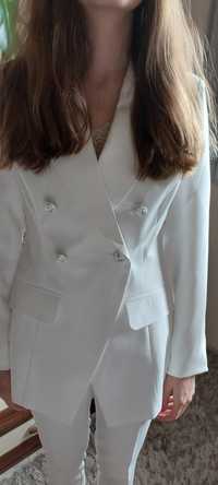 Kostium garnitur damski biały 34