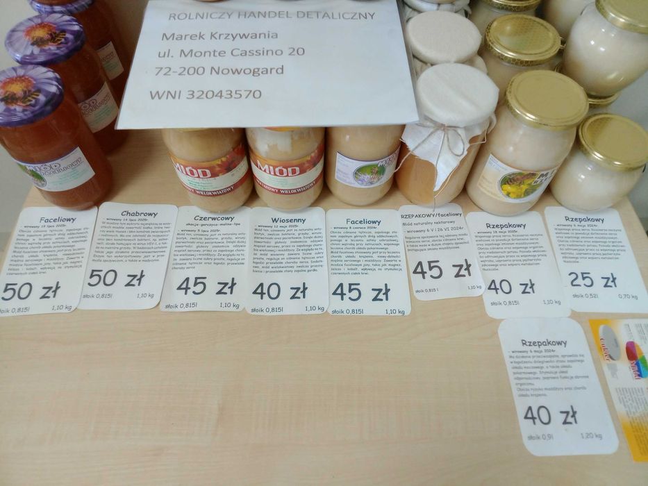 Miód wielokwiatowy faceliowy gryczany rzepakowy
