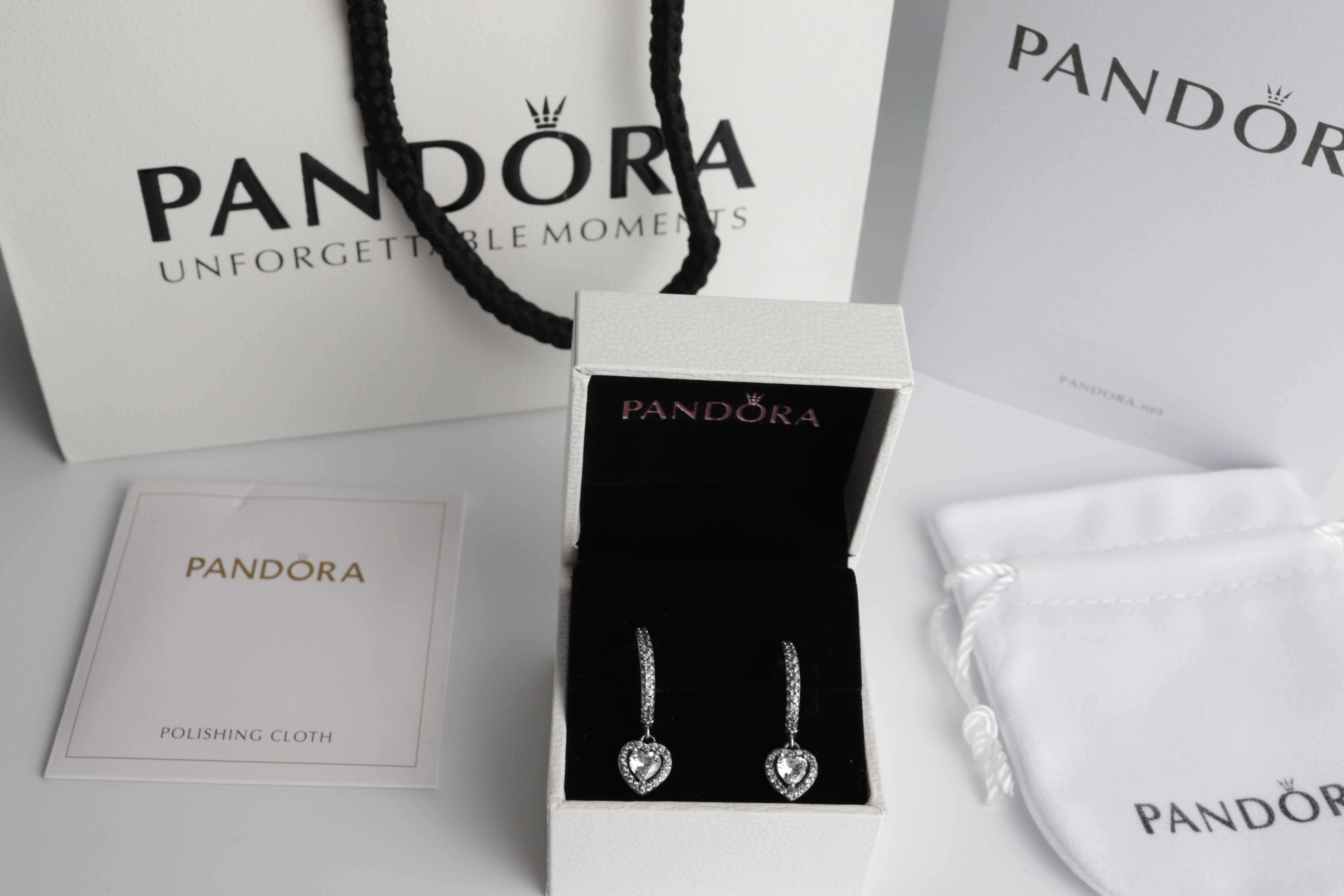 Pandora сережки "Серце з блискучим ореолом"