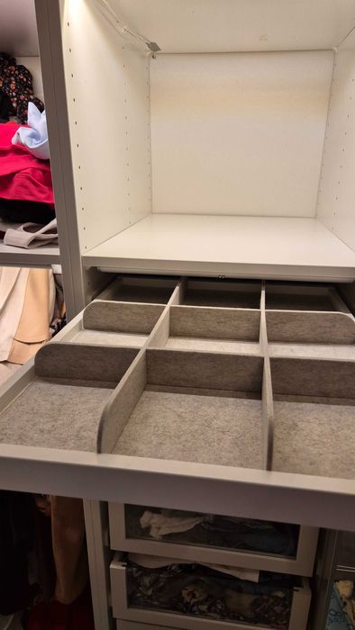 IKEA PAX - KOMPLEMENT Wysuwana półka z przegrodą - biała 50x58 cm