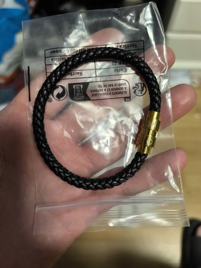 Pulseira Montblanc de couro trançado 20,5cm