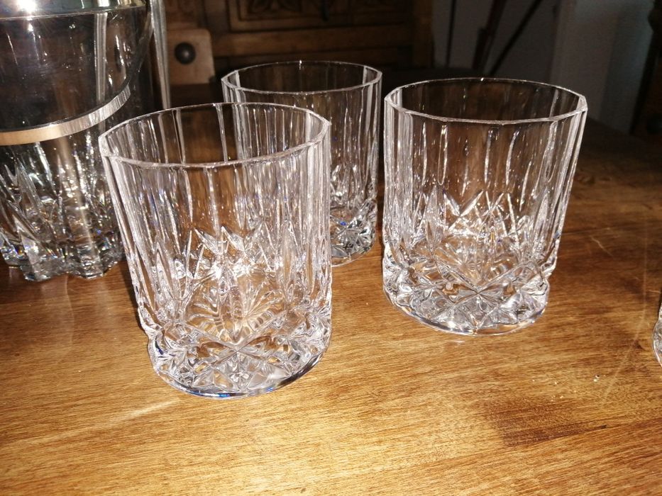 12 copos e balde de gelo cristal whisky