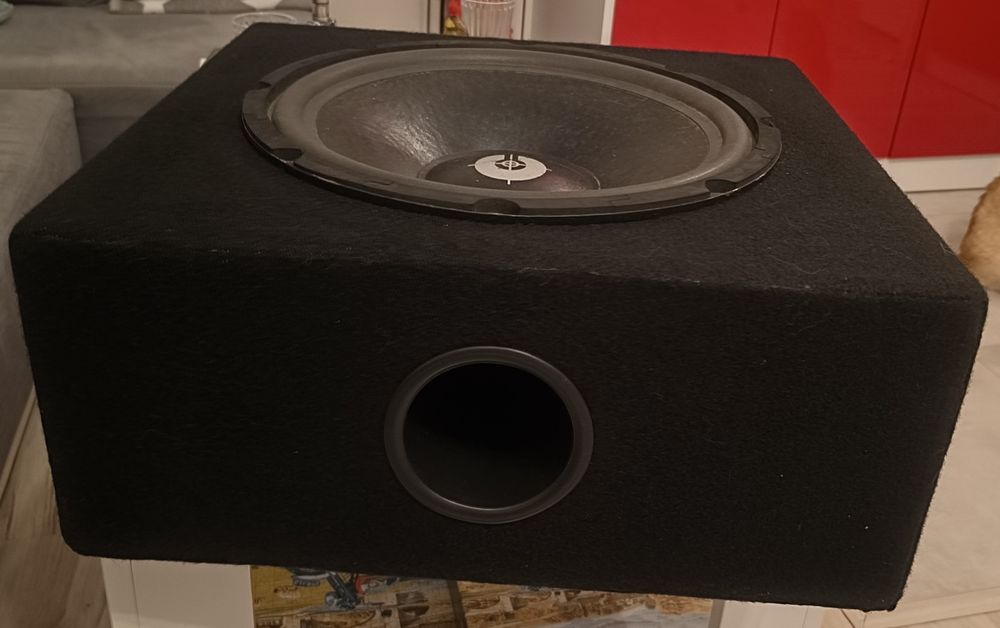 Subwoofer samochodowy aktywny+ wzmacniacz 38cm, tuba, E46 cabrio