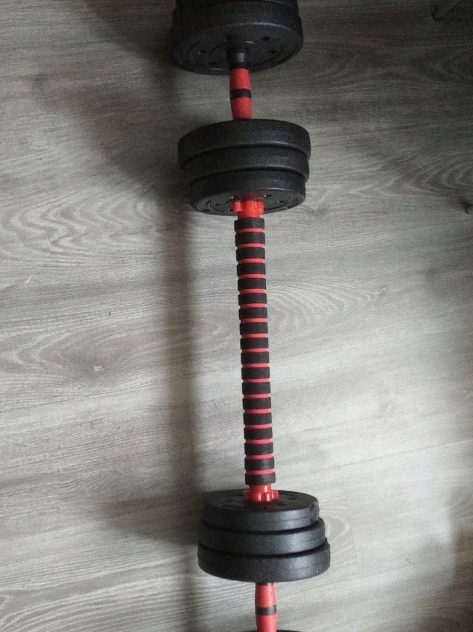 Hantle Regulowane Zestaw Hantli Do Ćwiczeń 2x10KG  20KG Sztanga + Gryf