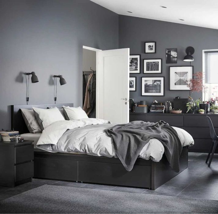 Cama casal 160x200+ estrado + arrumação (4 gavetas)