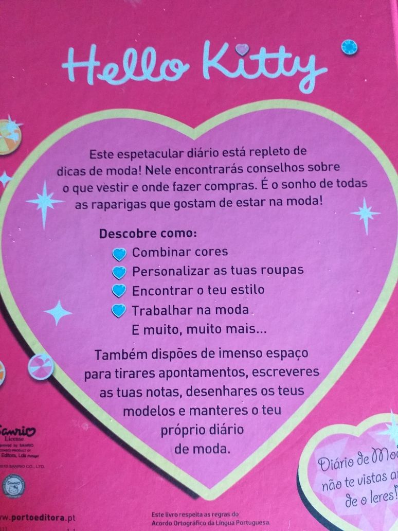 Diário meninas Hello kitty Novo + Conjunto de bijuteria e cosmetica No