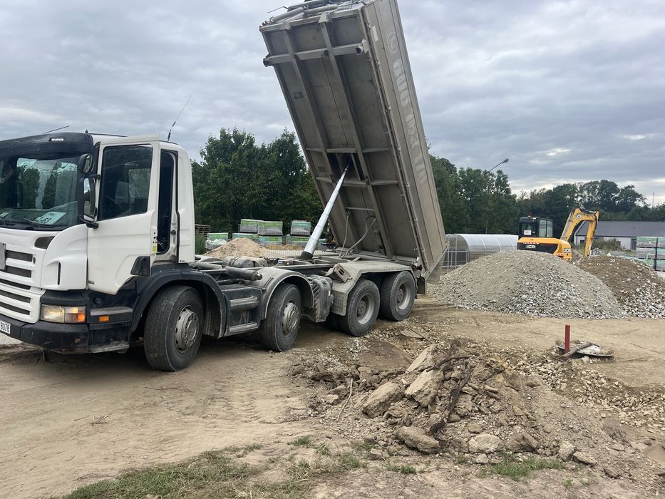 Transport, kruszywo, piasek, ziemia, hds