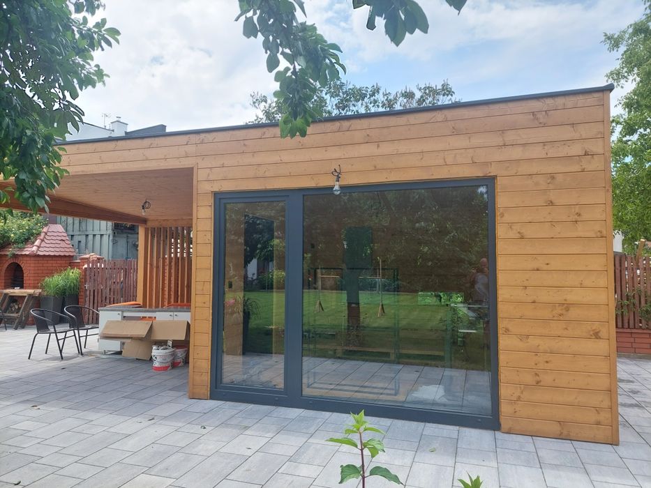 Taras drewniany zadaszenie tarasu