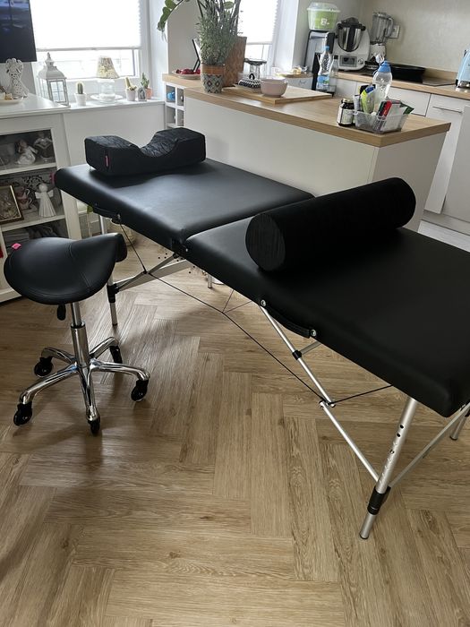Stół do masażu łóżko kosmetyczne z taboretem szer. 70 cm