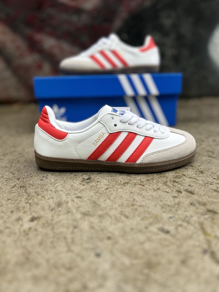 Женские кроссовки, жіночі кросівки Adidas Samba Red White