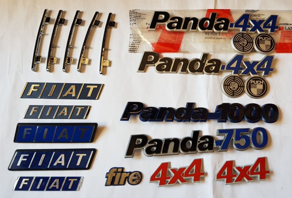 PANDA Fiat emblemas logos simbolos legendas novos