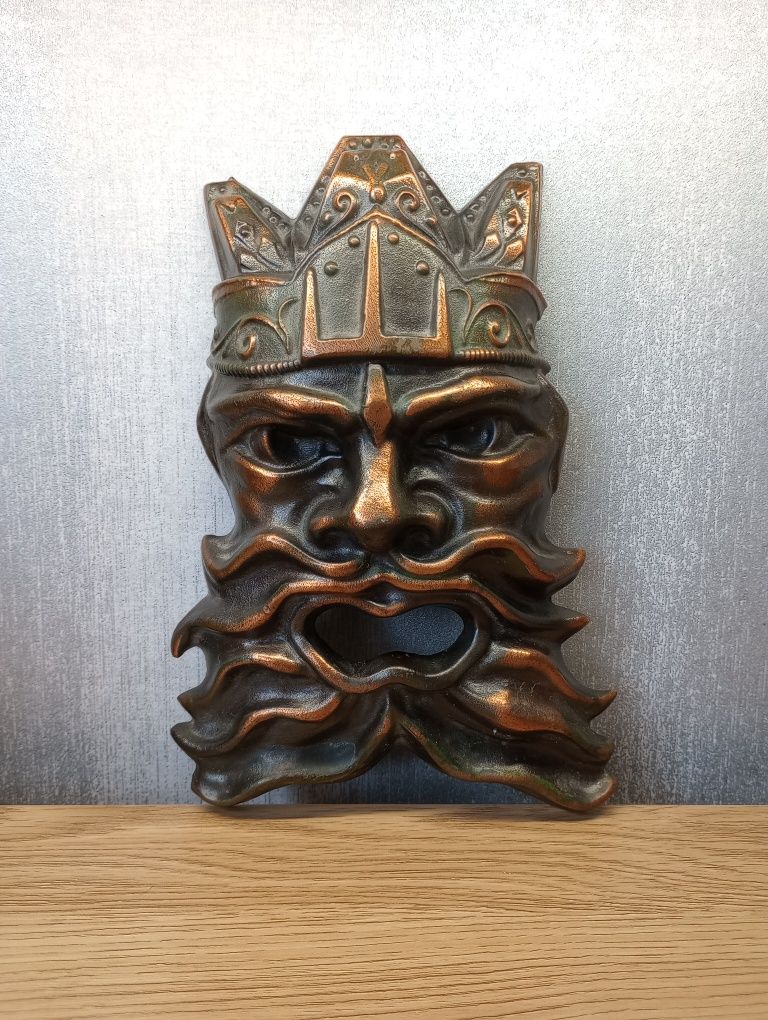 Stary metalowy odlew - maska Neptun, Posejdon