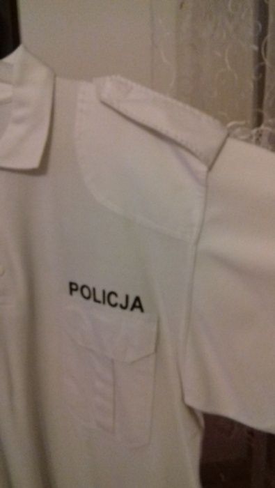 Koszulka krótki rękaw kol. biały z pagonami"POLO Policja"