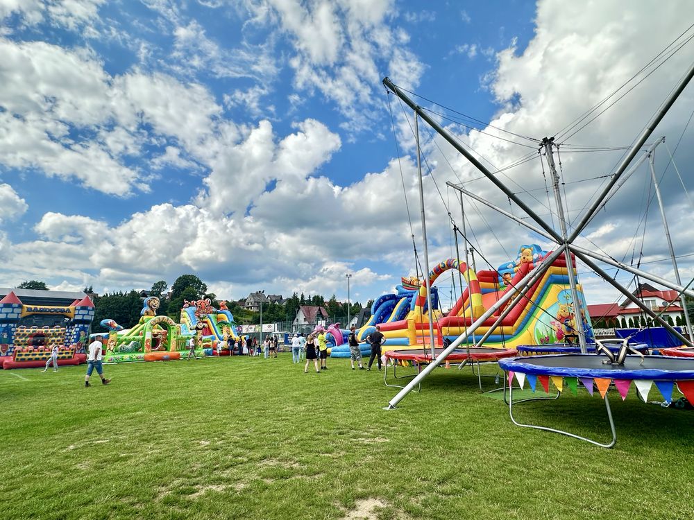 dmuchane zamki euro bungee kolejka elektryczna trampoliny popcorn