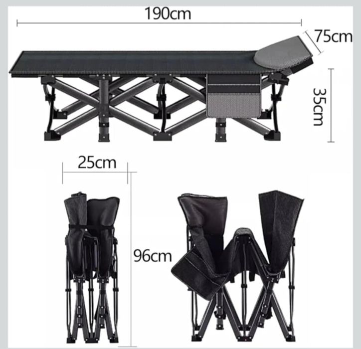 Lóżko turystyczne z materacem