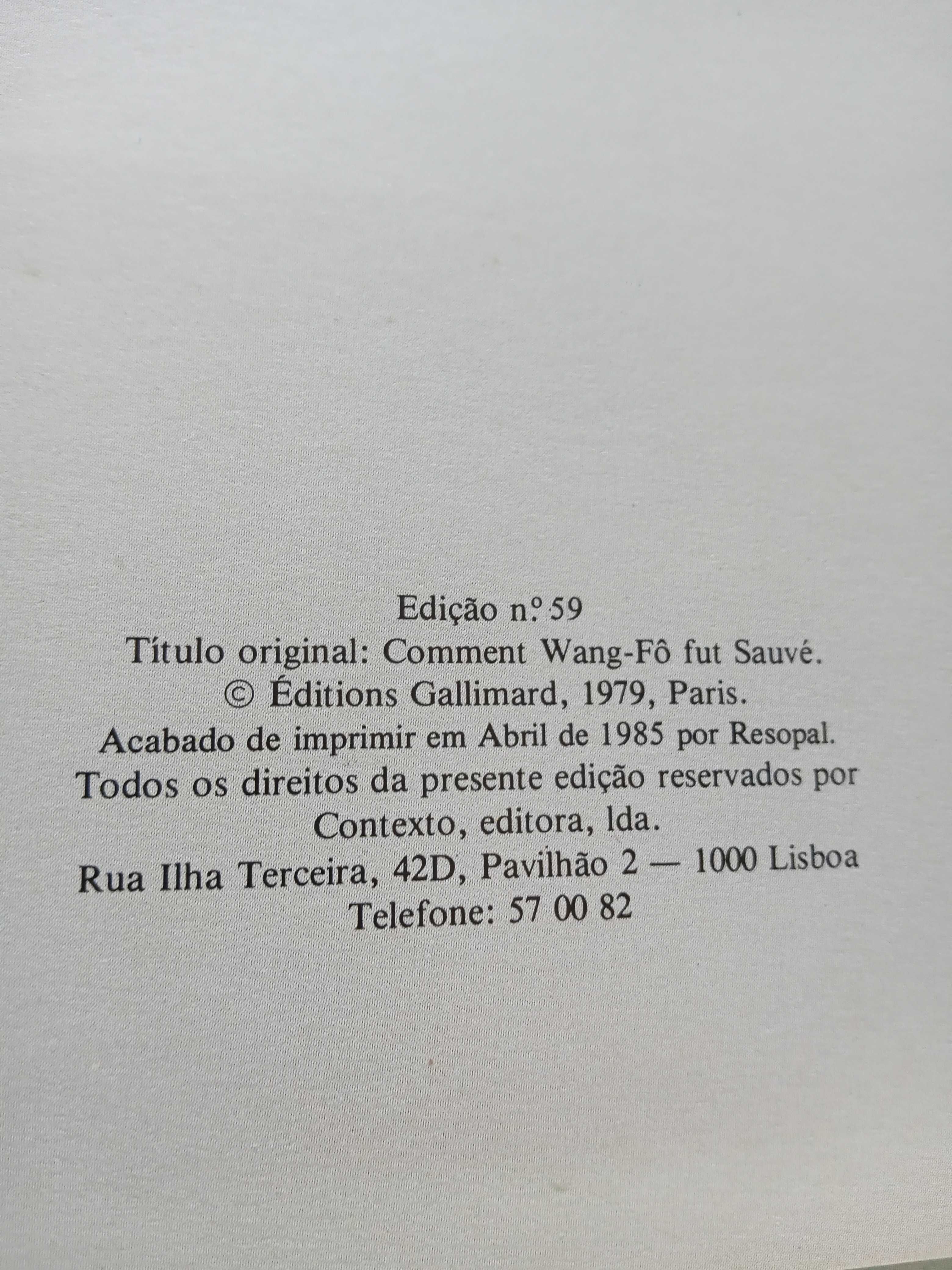 A Fuga de Wang Fô - M. Yourcenar, 1985