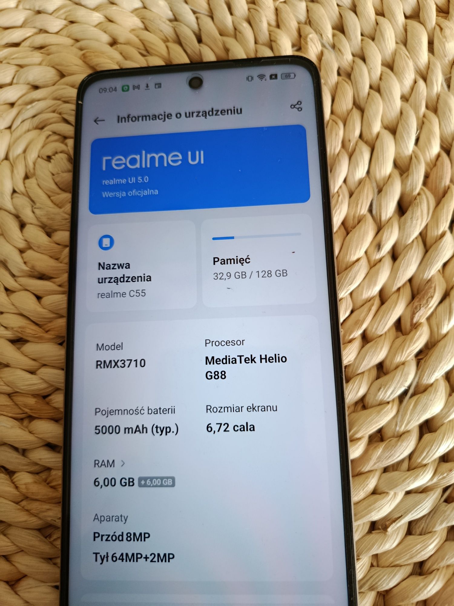 Sprzedam Realme C55 6/128GB - stan idealny!