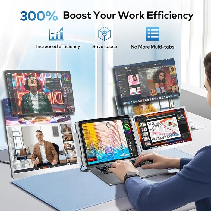 Монитор 15,6-дюймовый FHD тройной портативный монитор для ноутбуков эк