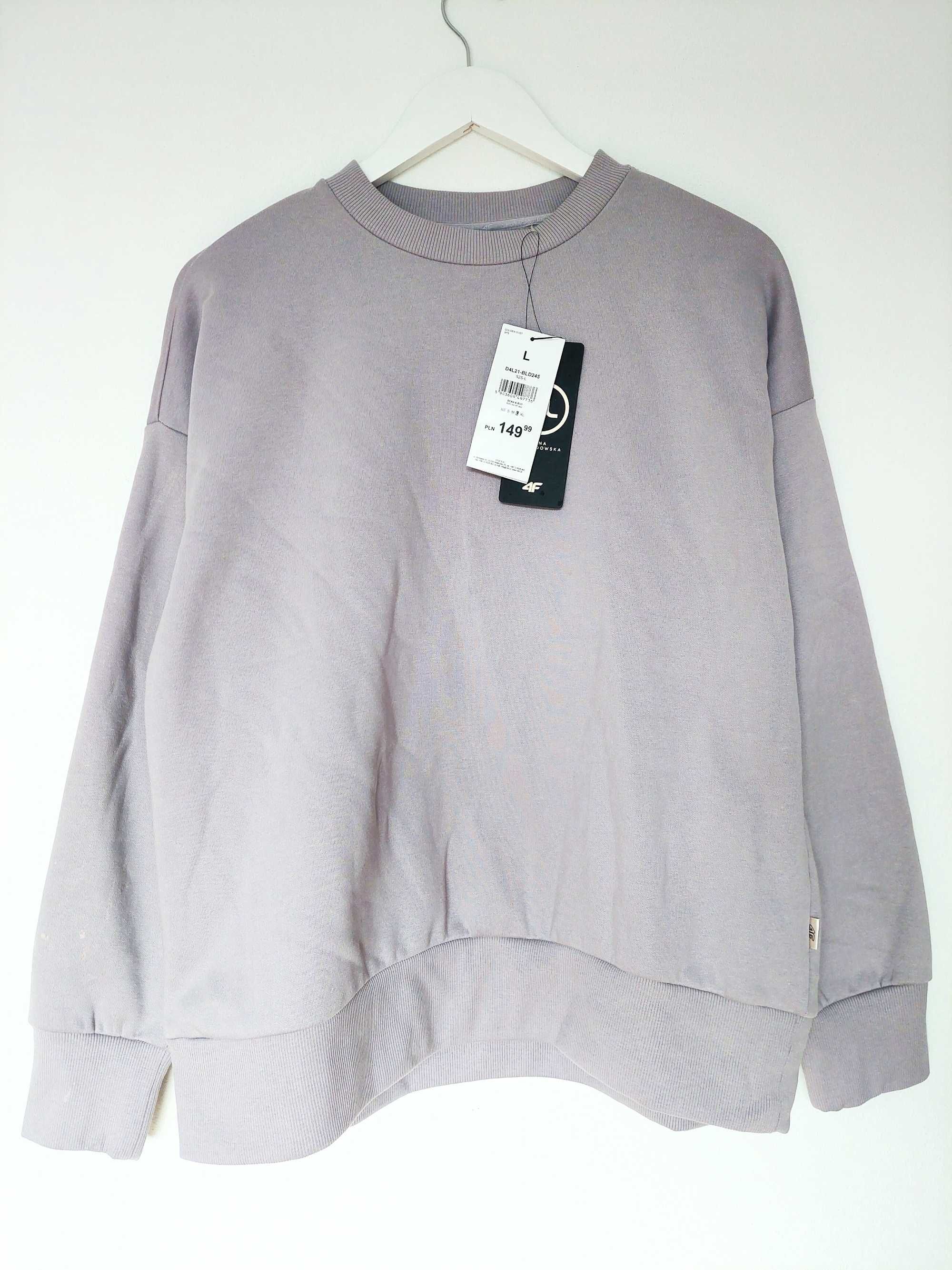 4F Nowa bluza L/40 A. Lewandowska bluzka koszulka lilowa