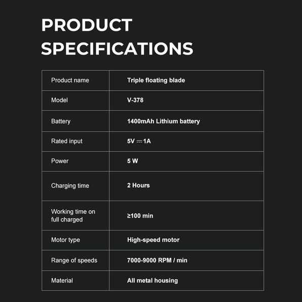 Електробритва VGR V-378 RED шейвер, тример 7000-9000 RPM, LED display