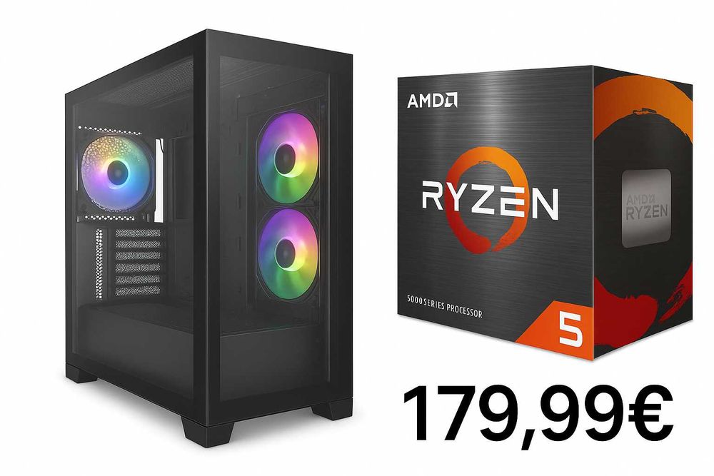 Processador AMD Ryzen 5600X + Caixa ATX Zolyd Vexora ARGB (Novos)